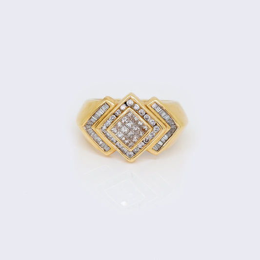 14K Baguette Cut Channel Set 1.88ct Diamond Men Ring