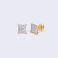 14K 0.42ct Multi-Diamond Concave Square Stud Earrings