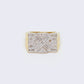 14K 0.9ct Diamond Micro Cluster Square "X" Ring