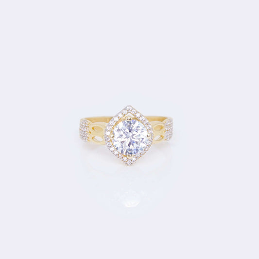 14K Rumble Cubic Zirconia Stones Engagement Ring