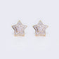 14K Double-Layer Star Cluster 0.33ct Stud Earrings