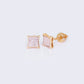 14K Star Square Pave 0.08ct Diamond Stud Earrings