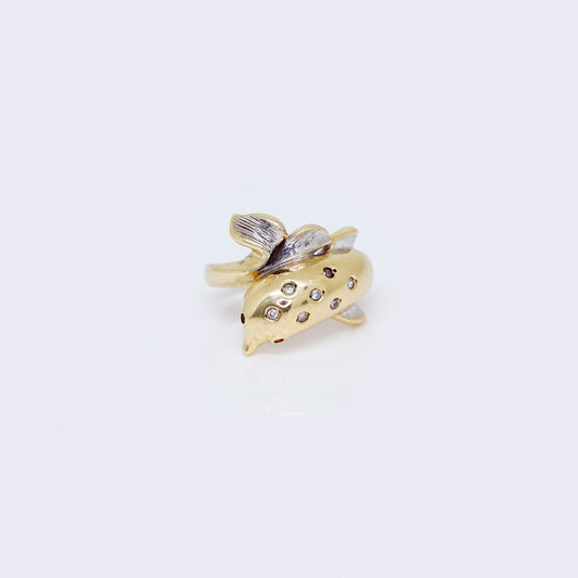 14K Cubic Zirconia Dolphin Ring