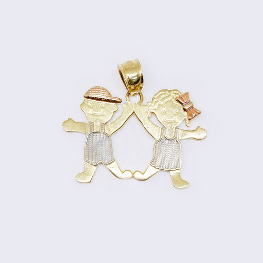 14K Hand in Hand Boy and Girl Charm