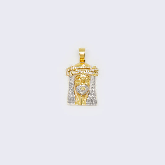 14K Moissanite Crucifix Jesus Face