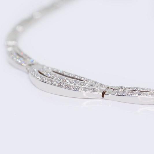 14K White Gold Cubic Zirconia Collar Chocker