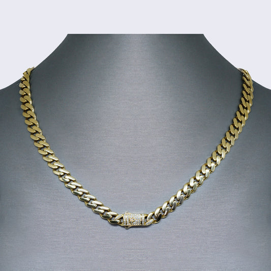 14K Cuban Link with Cubic Zirconia 16" Chocker