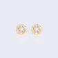 14K Tiny Double Layer Round 0.33ct Diamond Stud Earrings