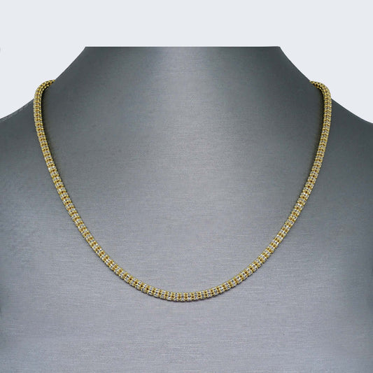 14K ICE CHAIN YELLOW/WHITE