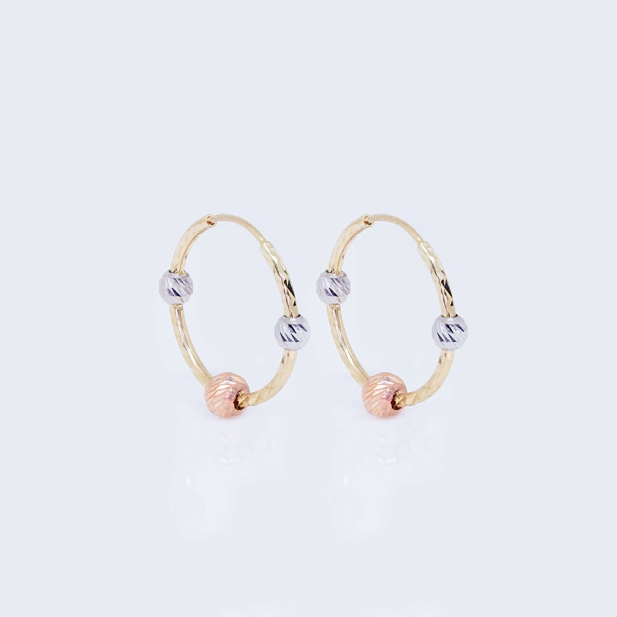 14k Gold 3 Tones Hoop Earrings outlets