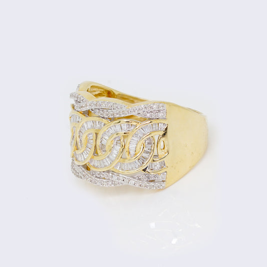 14K 0.84ct Diamond Curb Link Ring