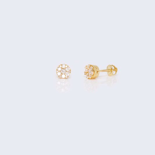 14K Gold Round Design 0.46 CTW Diamond Earrings