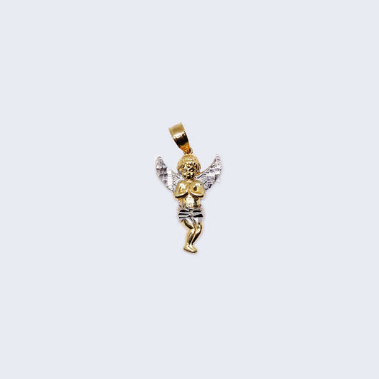 10K Gold Praying Angel Pendant Charm