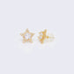 14K Star Cubic Zirconia Stud Earrings