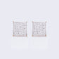 10K Princess Cut Brilliant Micro-Pave 0.65ct Diamond Stud Earrings