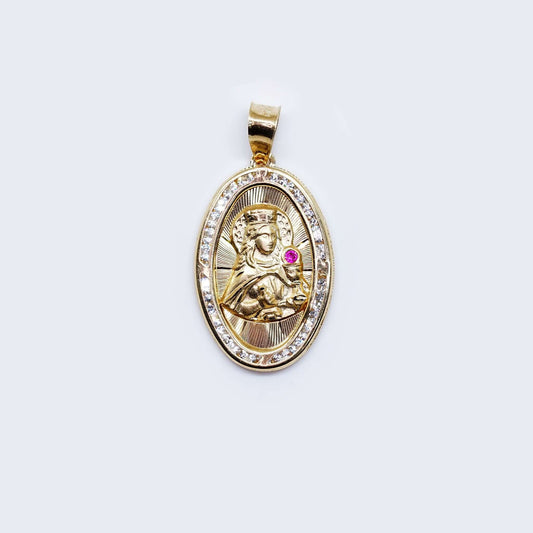 14K Saint Barbara Cubic Zirconia Pendant Charm