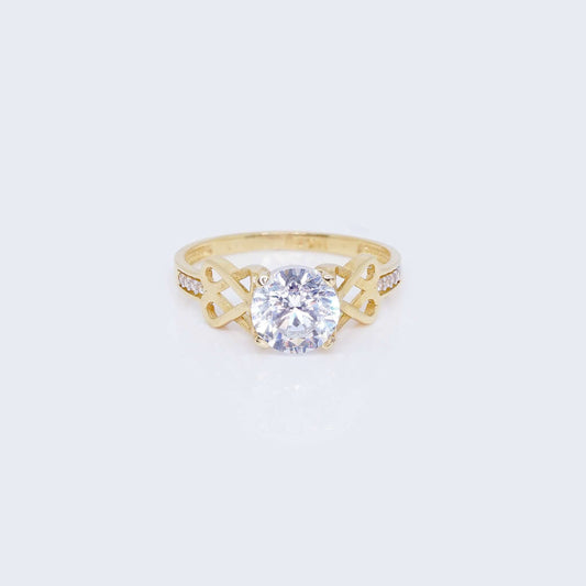 14K Gold Royal Engagement Ring with Cubic Zirconia