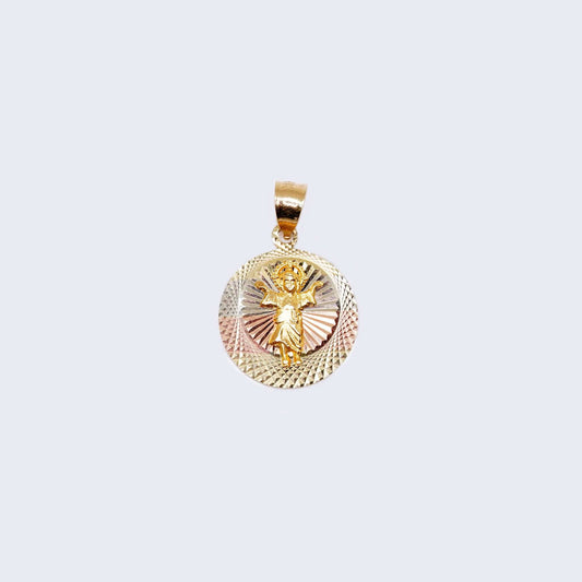 14K Three Tones Gold Divine Child Pendant Charm