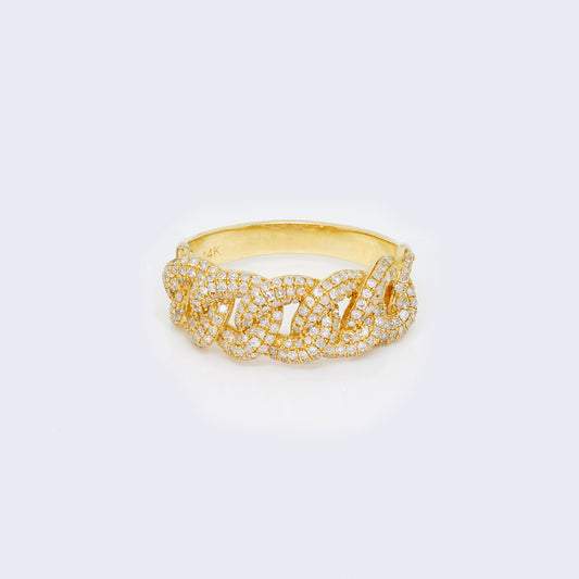 14K 0.96ct Diamonds Men's Cuban Ring