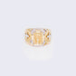 14K Jesus Head Last Supper Cubic Zirconia Ring