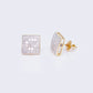 14K Yellow Gold Bezel Princess Cut 1.3ct Diamond Stud Earrings