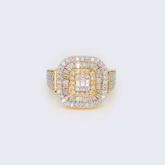 14K Mens Baguette 2.46ct Diamond Ring