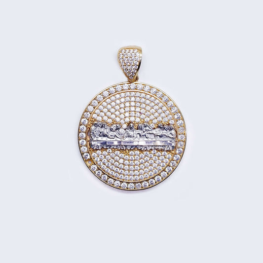 14K Última Cena Cubic Zirconia Pendant Charm