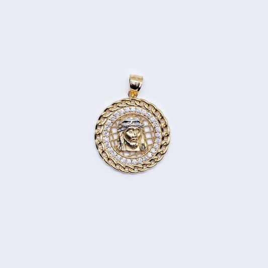 14K Christ Face Pendant Charm