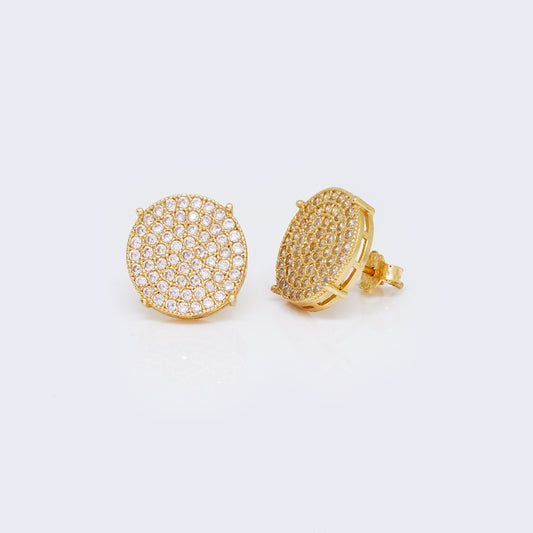 14K Micro Pave Round 4-points Stud Earrings