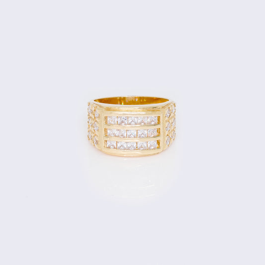 14K Cubic Zirconia Fashion Cluster Ring