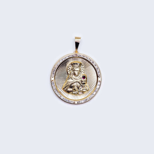 14K Saint Barbara Cubic Zirconia Pendant Charm