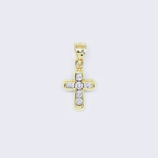 14K Tiny Cross with Cubic Zirconia