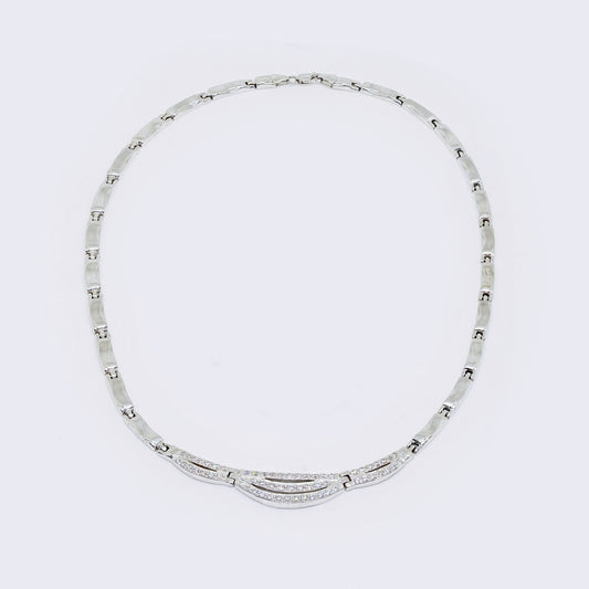 14K White Gold Cubic Zirconia Collar Chocker