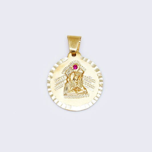 14K Round Shape Santa Barbara Pendant