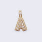 14K Cubic Zirconia "A" Initial Gold 3D Look Charm