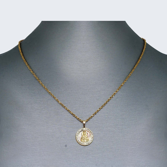 10K Gold Saint Barbara Necklace Set