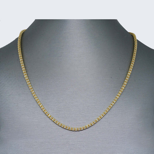 14K ICE CHAIN YELLOW/WHITE