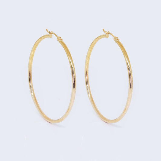 14K Gold Classic Hoop Earrings