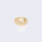 14K Engravable Brush Finished On Top Round Signet Ring