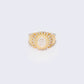 14K Cubic Zirconia Cluster Multi-Layer Signet Ring