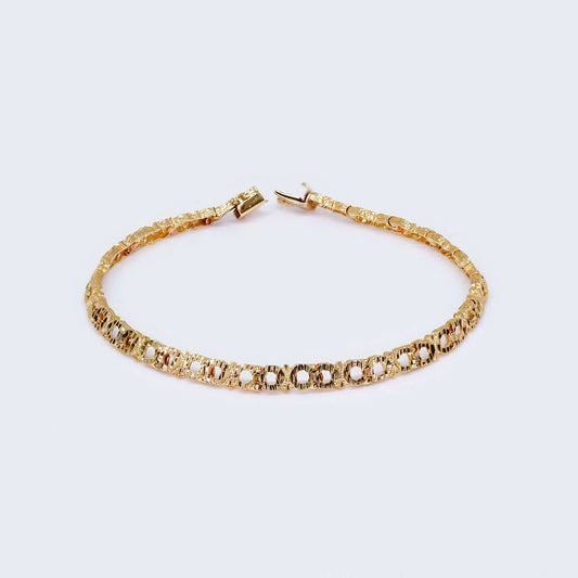 14K Gold Unique Stone Design Bracelet