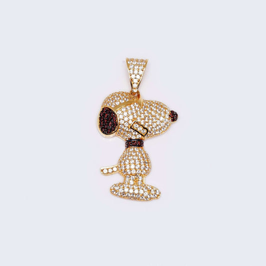 14K Gold Snoopy Cubic Zirconia