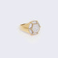 10K Cubic Zirconia Hexagon Pinky Ring