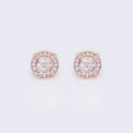 14K Cluster Round 0.26ct Diamond Stud Earrings