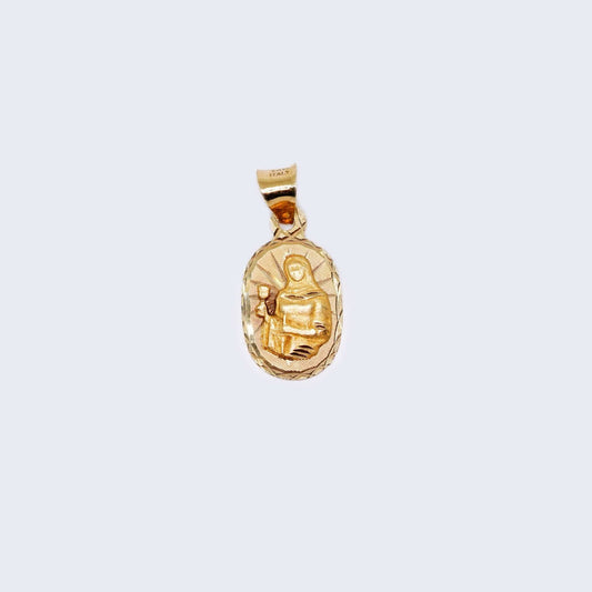 14K Gold Saint Figure Pendant Charm