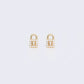 14K Cubic Zirconia Micro Pave Gold Padlock Charms