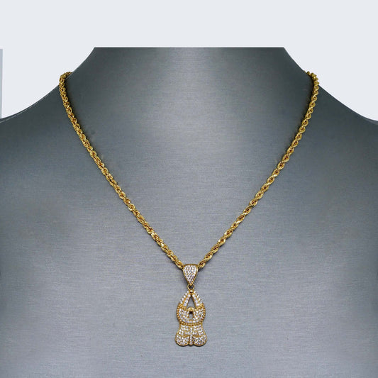 10K Gold Religious Figure Necklace Set