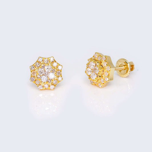 14K Gold Star Design 0.50 CTW Diamond Earrings