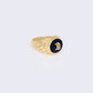 14K Oval Cursive Letter D Initial Ring