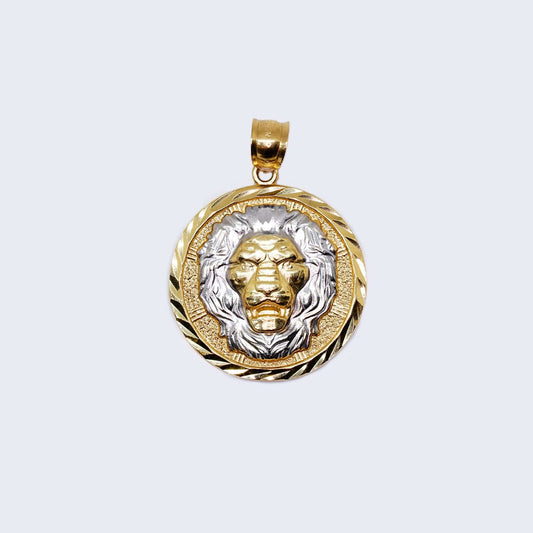 10K Gold Lion Head Pendant Charm